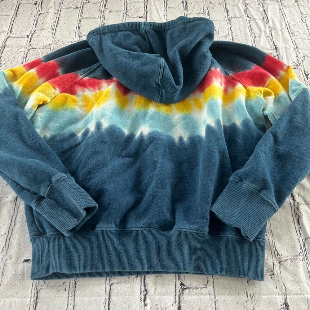 Peloton Spiritual x Gangster Tie Dye Hoodie Pullover S Blue Pink Yellow - Picture 5 of 5